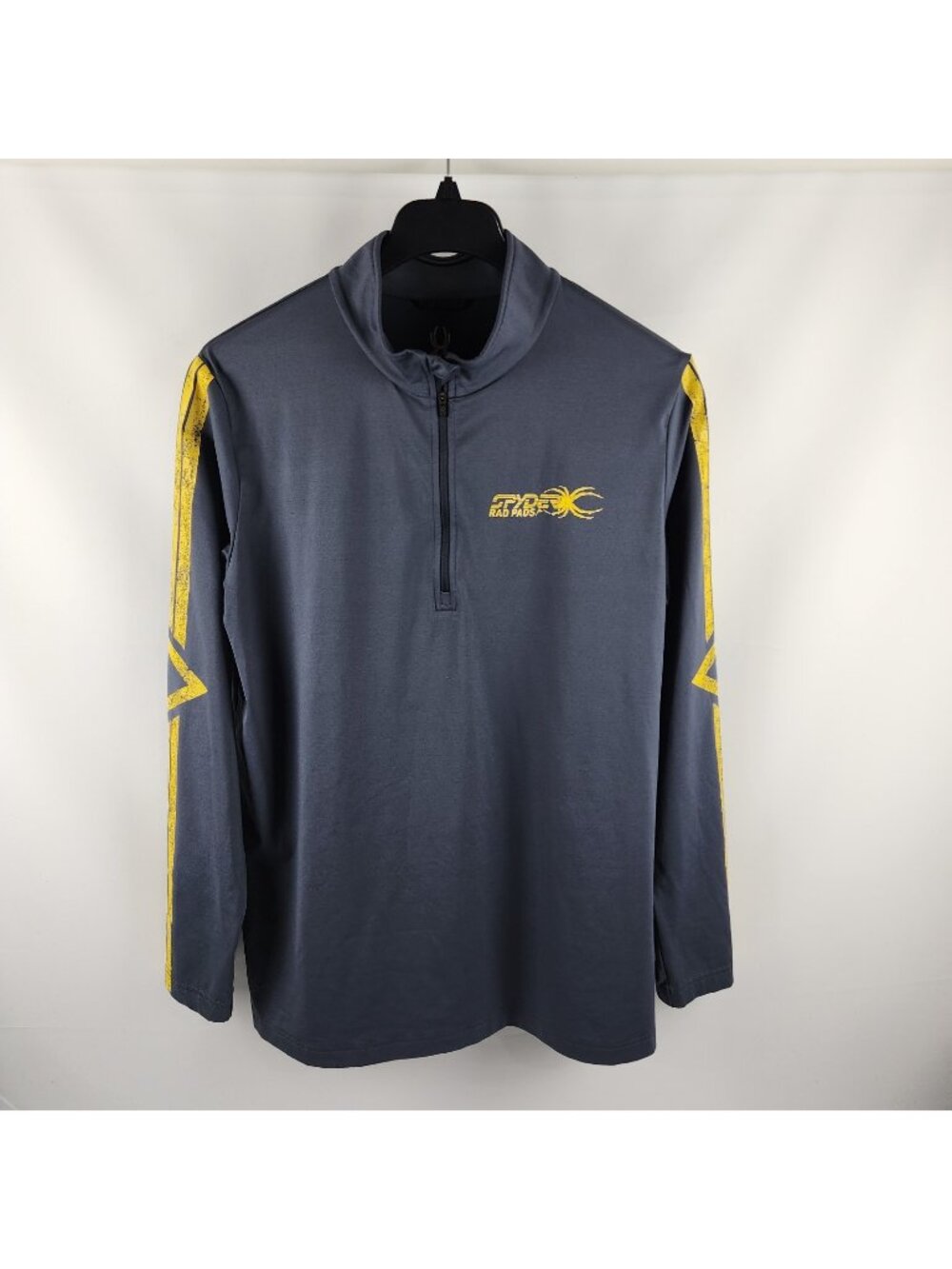Spyder Rad Pads Shirt Mens XL Gray Yellow Performance 1/4 Zip